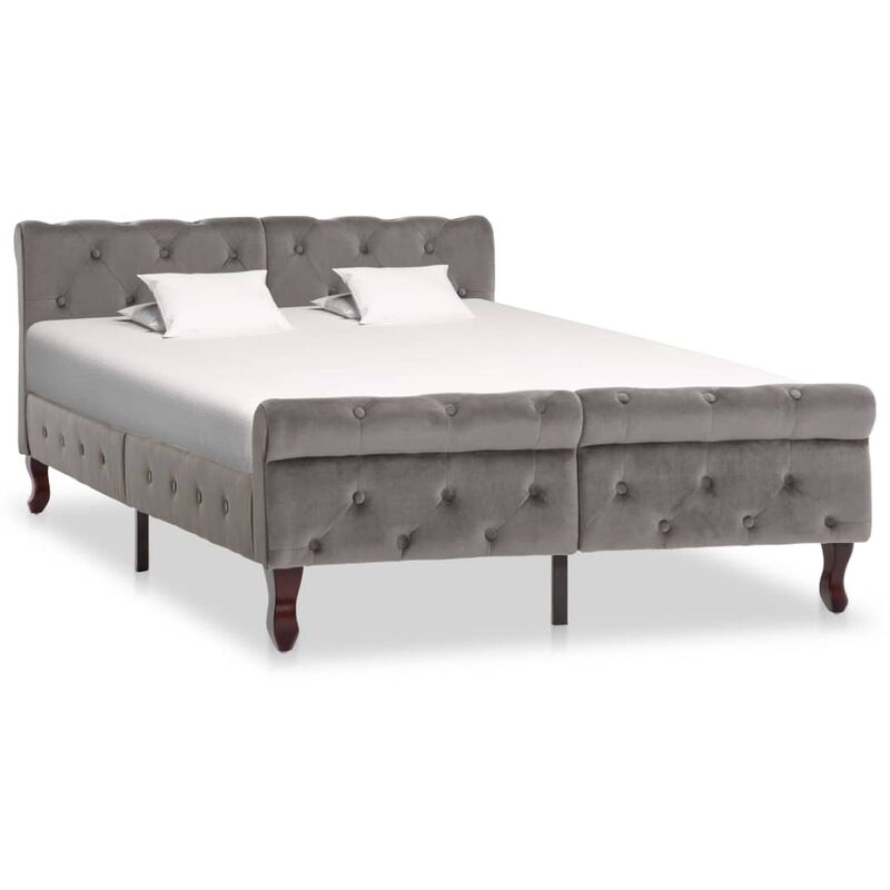 

Estructura de cama de terciopelo gris 120x200 cm