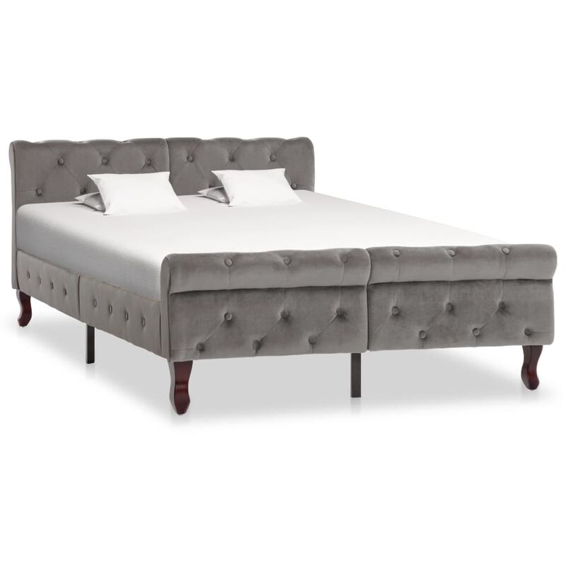 

Estructura de cama de terciopelo gris 120x200 cm - Gris