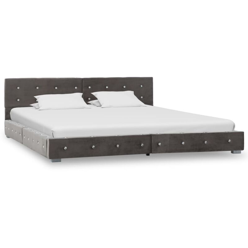 

Estructura de cama de terciopelo gris 180x200 cm - Gris