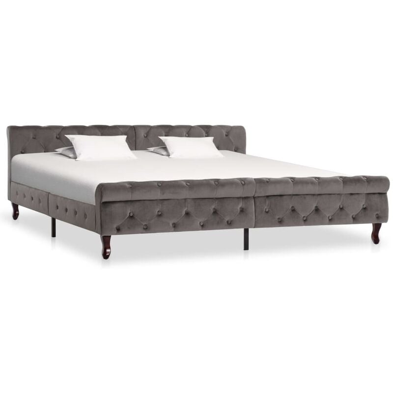 

Estructura de cama de terciopelo gris 200x200 cm