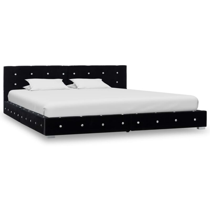 

Estructura de Cama de Terciopelo Negra 160x200 cm - Negro - Vidaxl