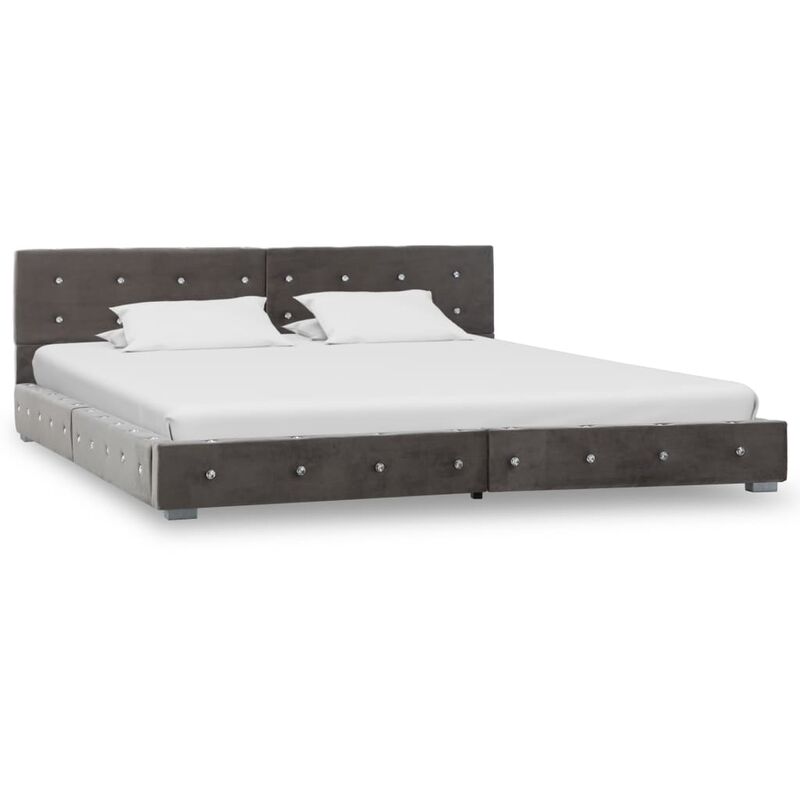 

Estructura de Cama de Terciopelo Gris 160x200 cm - Gris - Vidaxl