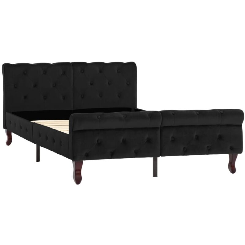 

Estructura de Cama de Terciopelo Negro 120x200 cm - Negro - Vidaxl