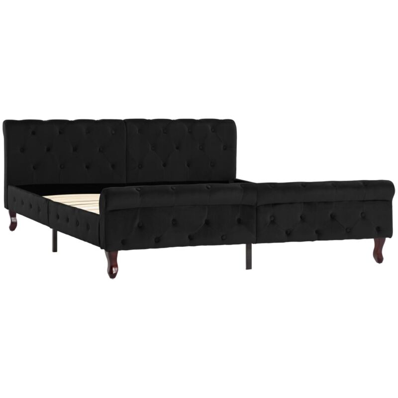 

Estructura de Cama de Terciopelo Negro 160x200 cm - Negro - Vidaxl