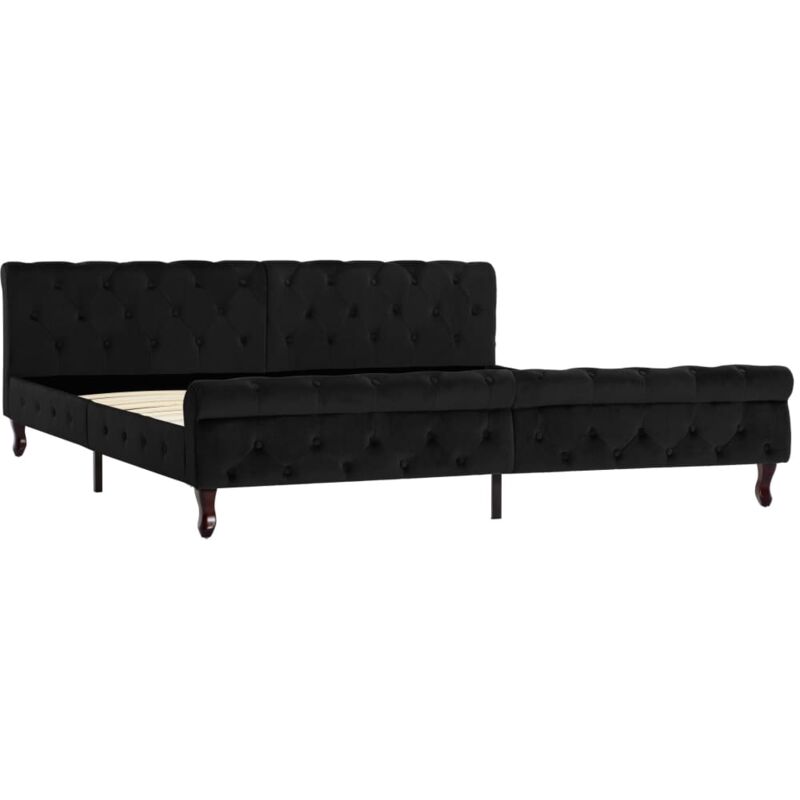 

vidaXL Estructura de Cama de Terciopelo Negro 200x200 cm - Negro