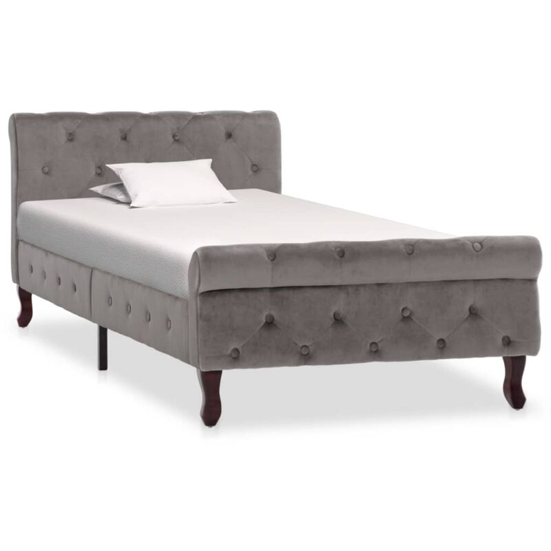 

vidaXL Estructura de Cama de Terciopelo Gris 90x200 cm - Gris