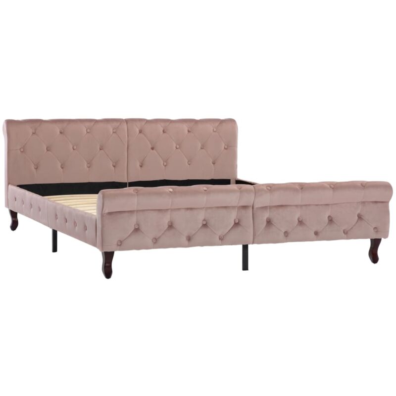 

Estructura de Cama de Terciopelo Rosa 160x200 cm - Rosa - Vidaxl