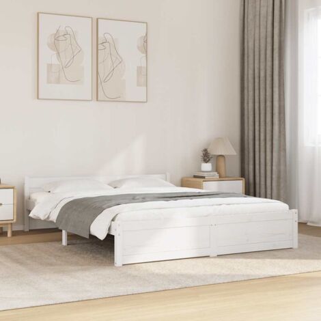 Estructura de cama doble sin colchón madera  135x190 cm