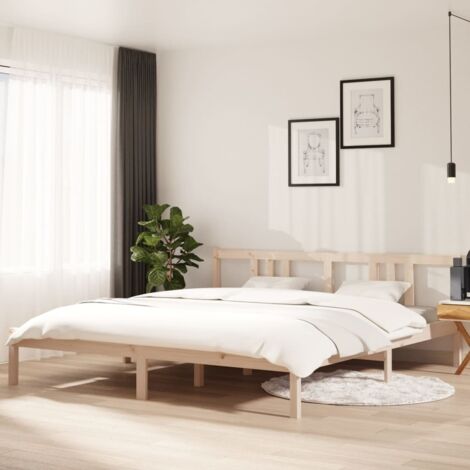 Estructura de cama doble sin colchón madera maciza 180x200 cm vidaXL