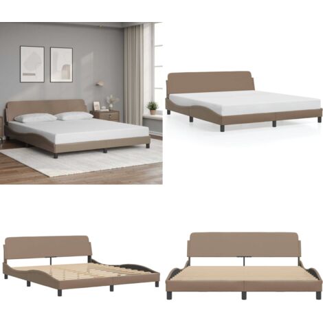 Estructura de cama Dover cuero sintético capuchino 180x200cm - Estructura de cama - Cabecero de cama