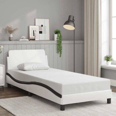 Estructura de cama Dover cuero sintético  negro 90x190 cm