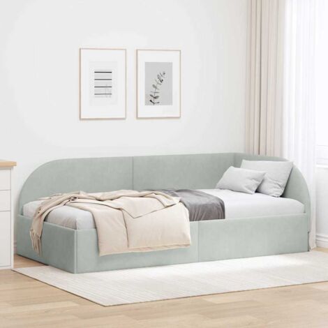 Estructura de cama en esquina Gris Claro 80 cm x 200 cm
