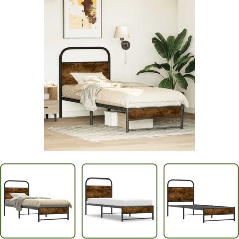 Estructura de cama -  Estructura cama sin colchón 75x190 cm madera contrachapada