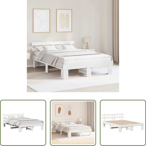 Estructura de cama -  Estructura de cama 150 x 200 cm Madera de pino macizo
