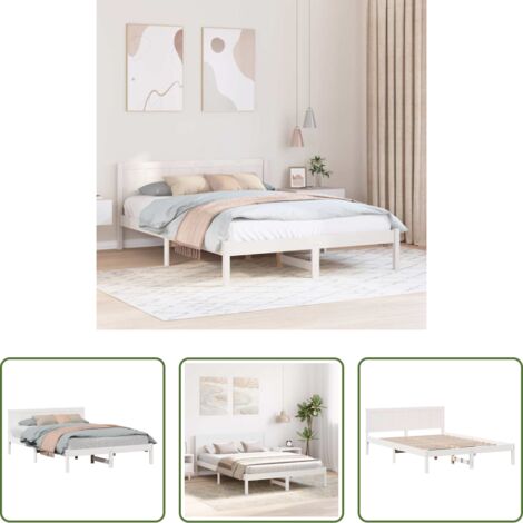 Estructura de cama -  Estructura de cama 150 x 200 cm Madera maciza de Pino