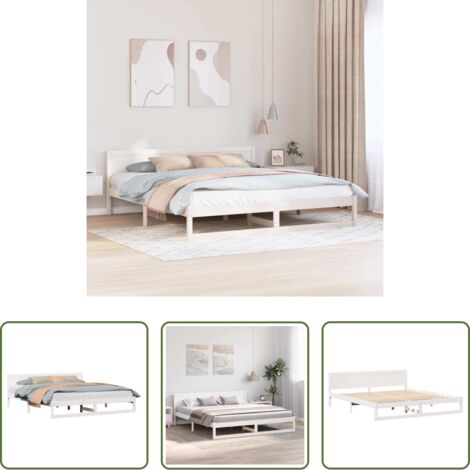 Estructura de cama -  Estructura de cama 200 x 200 cm Madera de pino macizo