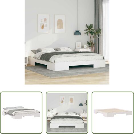 Estructura de cama -  Estructura de cama Blanco 200 x 200 cm