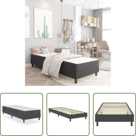 Estructura de cama -  Estructura de cama Box Spring sin colchón tela gris 100x200 cm