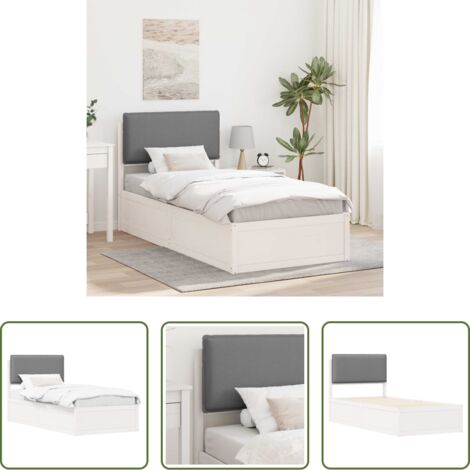 Estructura de cama -  Estructura de Cama con Cabecera Tapizada Gris Claro 75 x 190 cm
