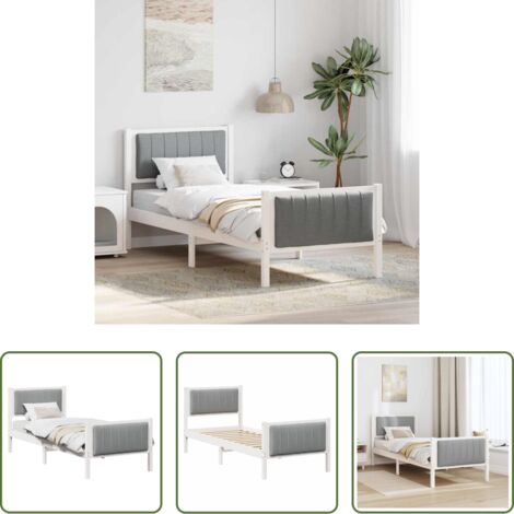 Estructura de cama -  Estructura de cama con cabecera y gris claro 75 x 190 cm