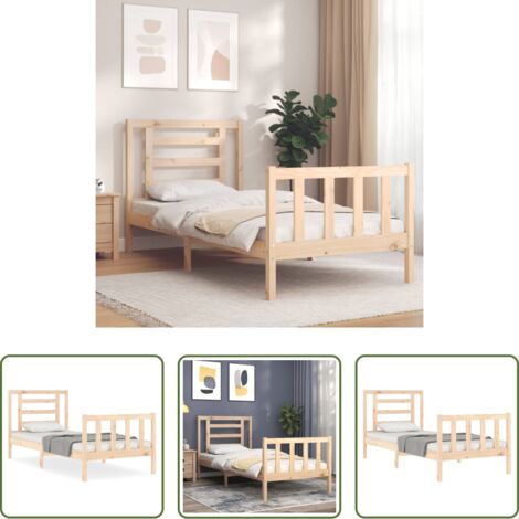Estructura de cama -  Estructura de cama con cabecero madera maciza