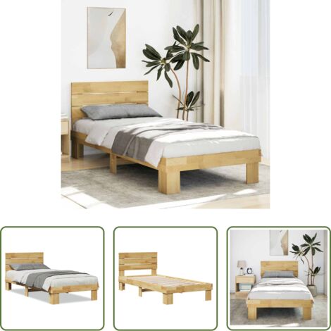 Estructura de cama -  Estructura de cama con cabecero sin colchón 75x190 cm
