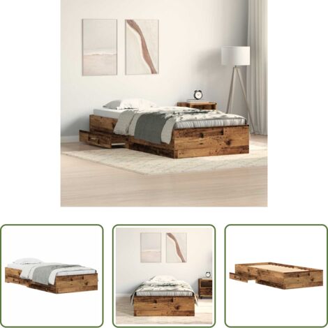Estructura de cama -  Estructura de cama con cajón Madera Vieja 90 x 200 cm