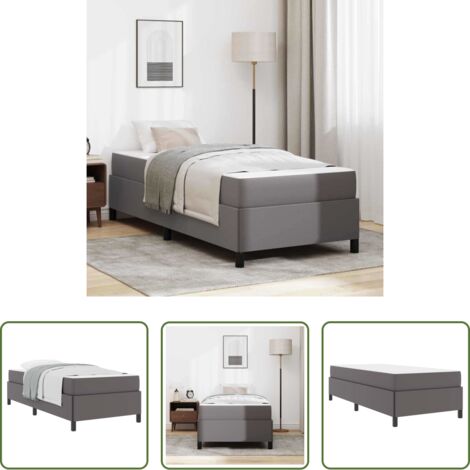Estructura de cama -  Estructura de cama con colchón Gris 90 x 190 cm tela