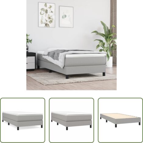 Estructura de cama -  Estructura de cama con somier tela gris claro 90x200 cm