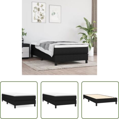 Estructura de cama -  Estructura de cama con somier tela negro 80x200 cm