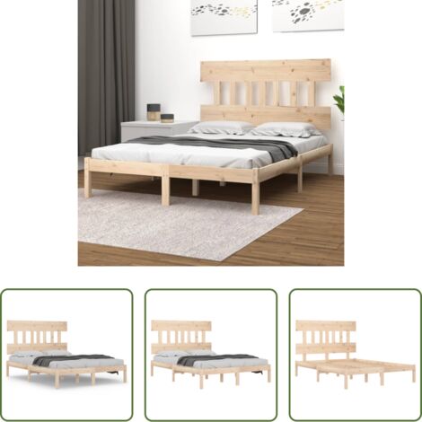 Estructura de cama -  Estructura de cama de madera maciza 140x200 cm