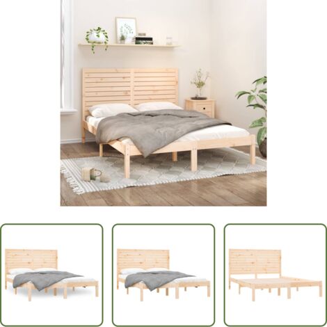 Estructura de cama -  Estructura de cama de madera maciza 140x200 cm