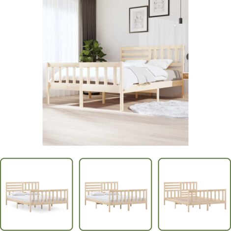 Estructura de cama -  Estructura de cama de madera maciza 140x200 cm