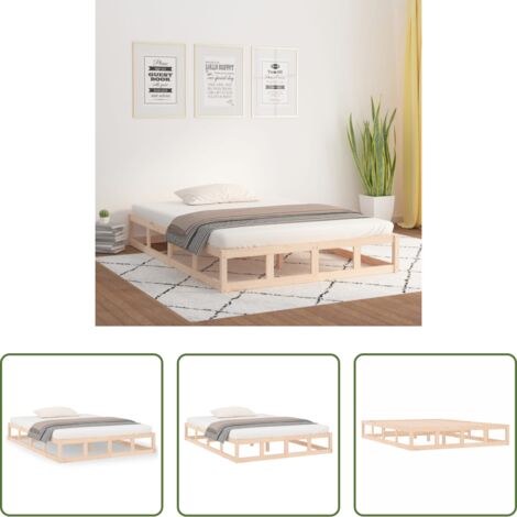 Estructura de cama -  Estructura de cama de madera maciza 140x200 cm