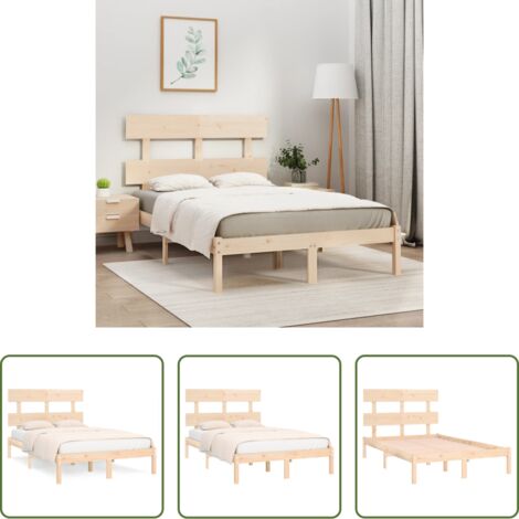 Estructura de cama -  Estructura de cama de madera maciza 140x200 cm