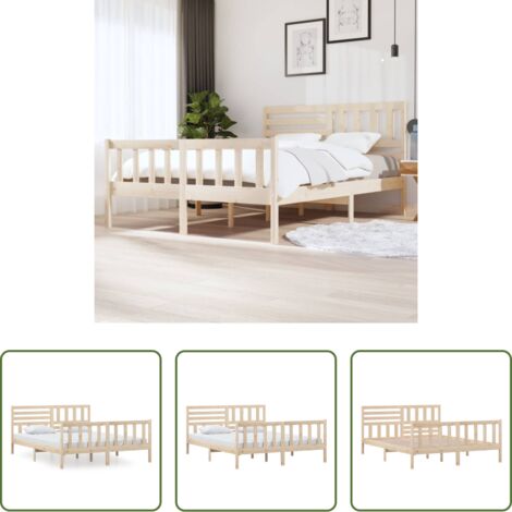 Estructura de cama -  Estructura de cama de madera maciza 160x200 cm