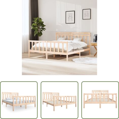 Estructura de cama -  Estructura de cama de madera maciza 160x200 cm