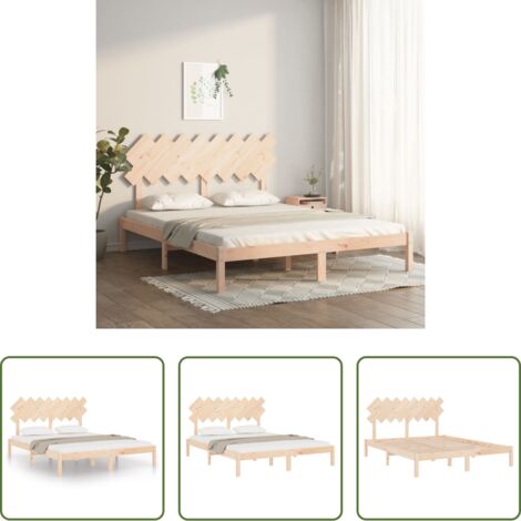 Estructura de cama -  Estructura de cama de madera maciza de pino 160x200 cm
