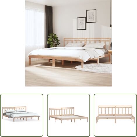 Estructura de cama -  Estructura de cama de madera maciza de pino 160x200 cm