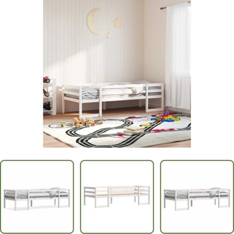 Estructura de cama -  Estructura de cama de niños madera maciza pino blanco 75x190 cm