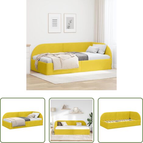 Estructura de cama -  Estructura de cama en esquina Amarillo 80 cm x 200 cm
