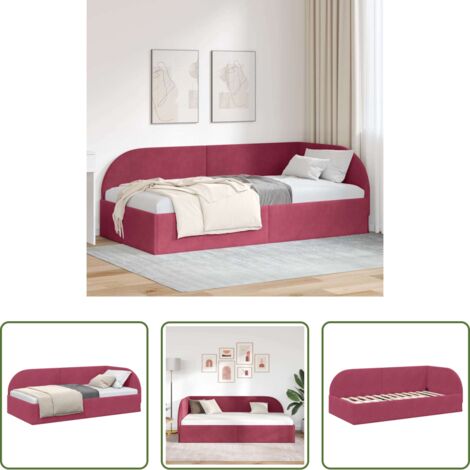 Estructura de cama -  Estructura de cama en esquina Rojo vino 90 cm x 190 cm