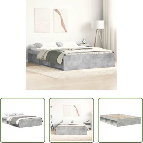Estructura de cama -  Estructura de cama gris hormigón 140x200 cm
