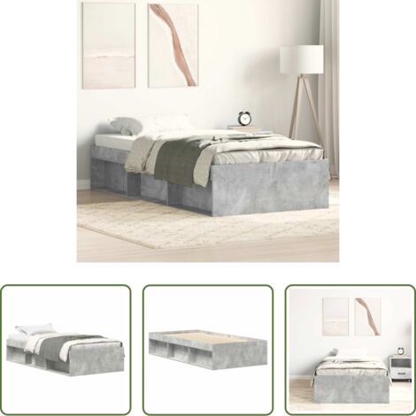 Estructura de cama -  Estructura de cama gris hormigón 90x190 cm