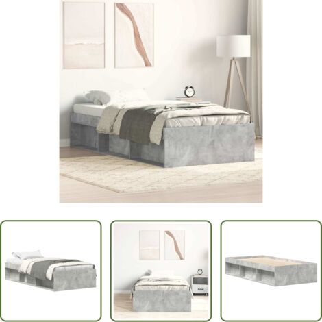 Estructura de cama -  Estructura de cama gris hormigón 90x200 cm