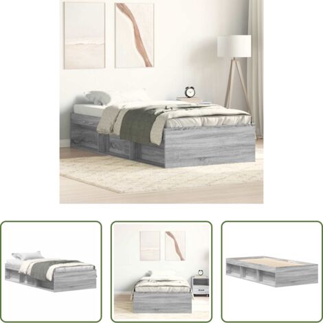 Estructura de cama -  Estructura de cama gris Sonoma 90x200 cm