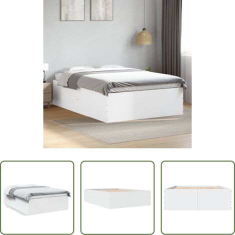 Estructura de cama -  Estructura de cama madera de ingeniería blanca 135x190 cm