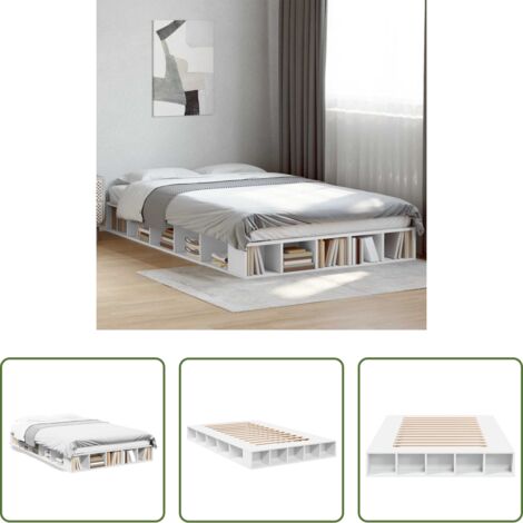 Estructura de cama -  Estructura de cama madera de ingeniería blanca 135x190 cm