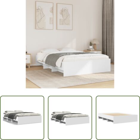 Estructura de cama -  Estructura de cama madera de ingeniería blanca 140x190 cm