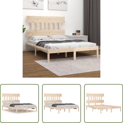 Estructura de cama -  Estructura de cama madera maciza 120x190 cm